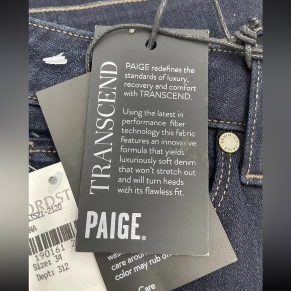 Paige Hoxton High Rise Ultra Skinny Transcend Jeans - Mona Dark Wash - Picture 8 of 8